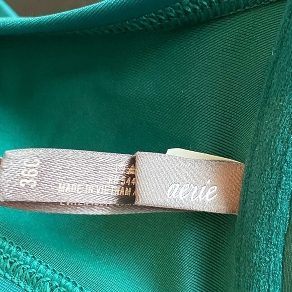 Aerie Perkier Pushup Green Criss Cross Straps Padded Bikini Top - Picture 4 of 9